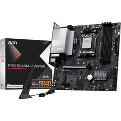 Msi Pro B840m P Wifi 6e Am5 Atx Amd B840 Chipset, 2x Ddr5 Udimm Slots, Up To 128gb Max Memory, Pcie X16 Slot, 2x M.2 Slots, Wifi & Bt Conneivity