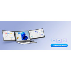 V2COM P7 15.6" IPS Full HD Triple Screen Extender Portable Monitor for Laptops 13-17.3" Ultra-Slim Dual USB-C Plug & Play Extended Display For macOS Windows Chrome OS Nintendo Switch