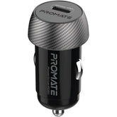 Promate PowerDrive - PD20 Super - Fast USB - C Car Charger Adapter 20W USB - C Power Delivery - Black
