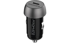 Promate PowerDrive-PD20 Super-Fast USB-C Car Charger Adapter 20W USB-C Power Delivery - Black