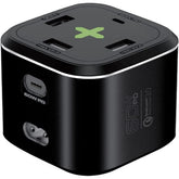 Promate PowerCube-PD80 USB-C Charging Station Multi-Port 60W/20W Dual USB-C 2.4A Dual USB & Quick Charge 3.0 Ports