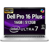 Dell Pro 16 Plus Pb16250 (2025) Ai Capable Pc New Intel® Ultra 7 Gen Ii 265u Vpro 12 Cores Elegant & Durable Aluminum Design W/ 3 Years Wrranty , Platinum Silver