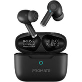 Promate Propods True Wireless In Ear Aive Noise Cancelling Bluetooth V5.3 W/ Mic 25h Playback Time & Charging Case Black
