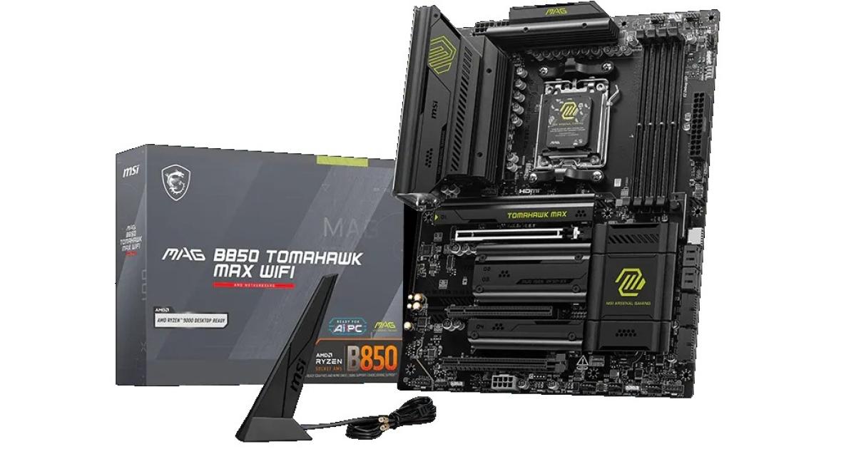 MSI MAG B850 TOMAHAWK MAX WIFI (Wi-Fi 7)AMD Ryzen™ 9000/ 8000/ 7000 Series AM5/DDR5/PCIe 5.0/4xM.2 - ATX Gaming MotherBoard