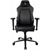 Arozzi Primo Premium PU Leather Gaming Chair Office Chair with Recliner Swivel Tilt Rocker Adjustable Height 4D Armrests Neck Pillow and Built-in Lumbar Adjustment - Black with Gold Accents