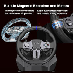 Pxn-v9 Gen2 Steering Wheel Gaming, Steering Wheel Xbox Pc, 270/900° Car