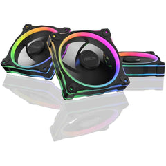 Asus Prime Mr120 Argb Fan, 1600 Rpm Fan Speed, 58 Cfm Fan Airflow, Standard Blade, Dual Sided Lighting, Sleeve Bearing, Triple Pack, Black