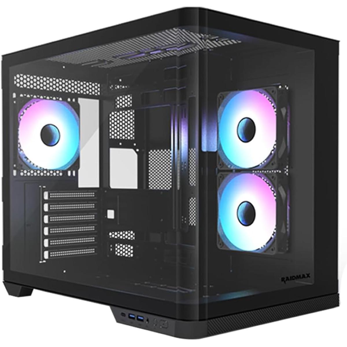 Raidmax Infinita Series I630rbf Curved Tempered Glass Dual Chamber Micro Atx 1 Side Tempered Glass Support Back Cone Design 3x 120mm Argb Fan Preinstalled Supports Up To 400mm Gpu & Usb C Black Raidmax Infinita Series I630rbf Curved Tempered Glass Dual Chamber Micro Atx 1 Side Tempered Glass Support Back Cone Design 3x 120mm Argb Fan Preinstalled Supports Up To 400mm Gpu & Usb C Black