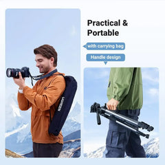 UGREEN 15187 CAMERA LIGHTWEIGHT AND PORTABLE TRIPOD - 53.5-175 cm Height