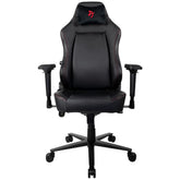 Arozzi Primo Premium PU Leather Gaming Chair Office Chair with Recliner Swivel Tilt Rocker Adjustable Height 4D Armrests Neck Pillow and Built-in Lumbar Adjustment - Black with Red Accents