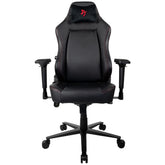 Arozzi Primo Premium PU Leather Gaming Chair Office Chair with Recliner Swivel Tilt Rocker Adjustable Height 4D Armrests Neck Pillow and Built-in Lumbar Adjustment - Black with Red Accents