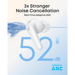 Anker Soundcore R60i Nc, Real Time Adaptive Noise Cancelling, Hi Res Sound, Translation Earbuds, 50h Playtime, Wireless Earbuds, Bluetooth Earphones, Spatial Audio, Fast Charging, Ip55 , White