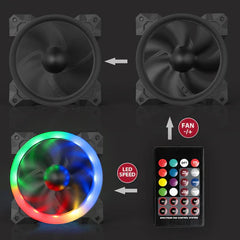 Redragon Gc-f008 Computer Case 120mm Pc Cooling Fan, Rgb Led Quiet High Airflow