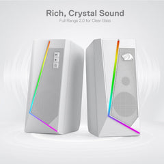 Redragon Gs520 Rgb Desktop Speakers White