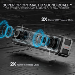 Redragon GS817 RGB Desktop Soundbar, 2.0 Channel Stereo Speakers for Desktop