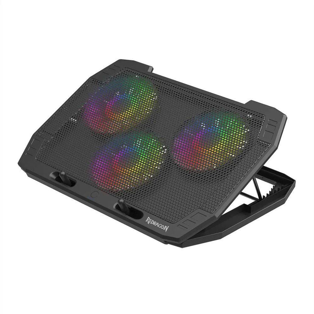 Redragon Ingrid GCP511 laptop cooler 3 fans RGB up to 17 Black - CompuMe