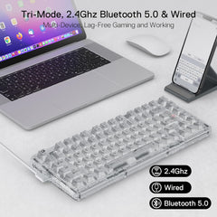 Redragon K649 Pro 78% Wireless Gasket Rgb Gaming Keyboard, 3-modes 82 Keys