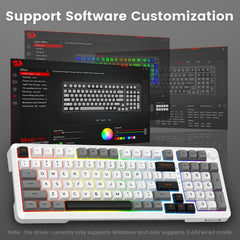 Redragon K688 Gwl Wireless Mechanical Keyboard, 3 Mode Gasket Mounted Rgb