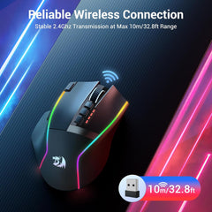 Redragon M915wl Wireless Gaming Mouse, Ergonomic Mouse 16000 Dpi with Rapid