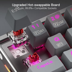 Redragon Shaco K641 Pro 65% Aluminum Rgb Mechanical Keyboard, 3-mode 68 Keys