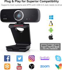 Redragon Webcam Gamer and Streamer Fobos 2 720p Gw600-1, Black