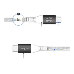 Creative 140W Fast Charging Cable USB-C