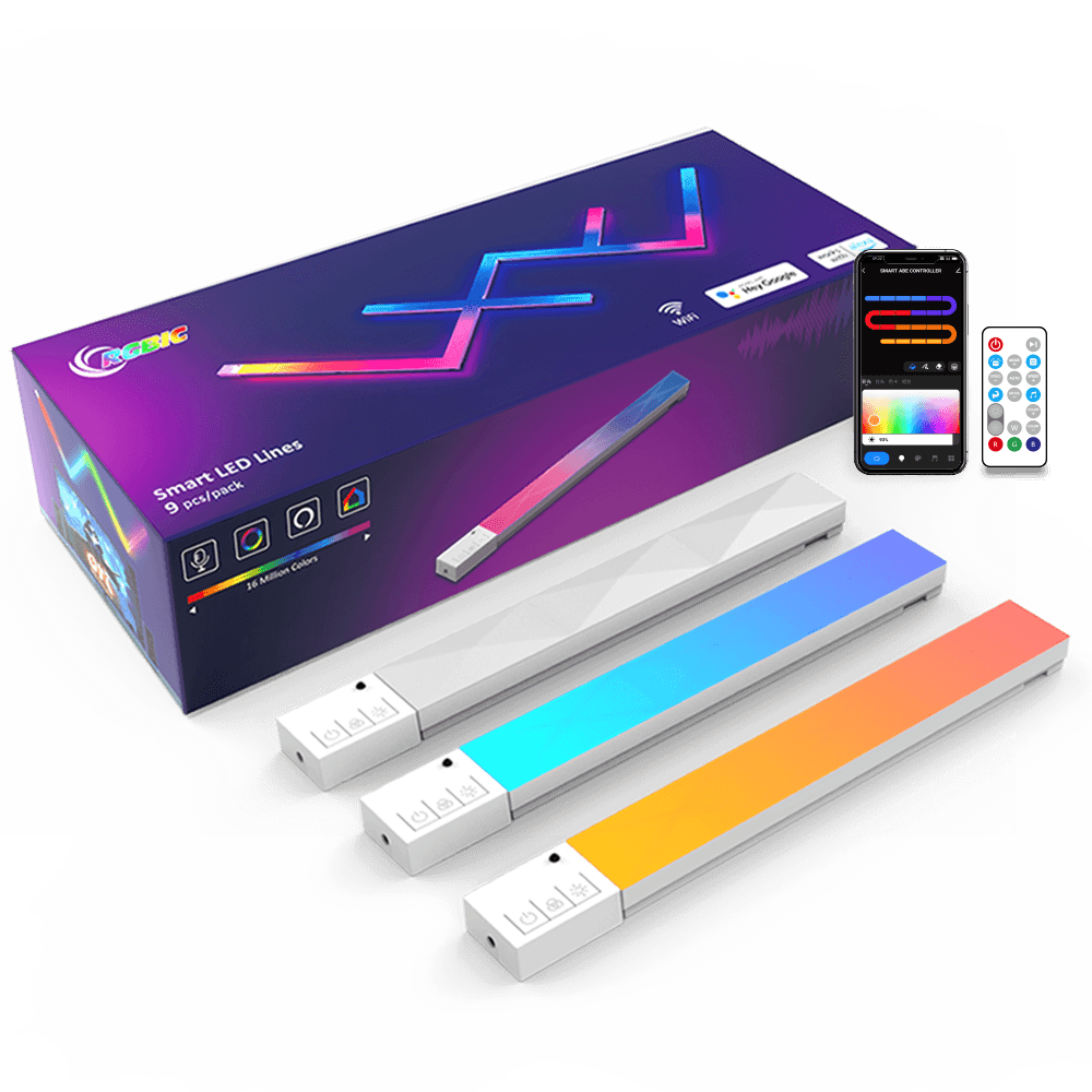 RGBIC DIY Smart Dream Color LED Light Bar 9 Pcs - CompuMe