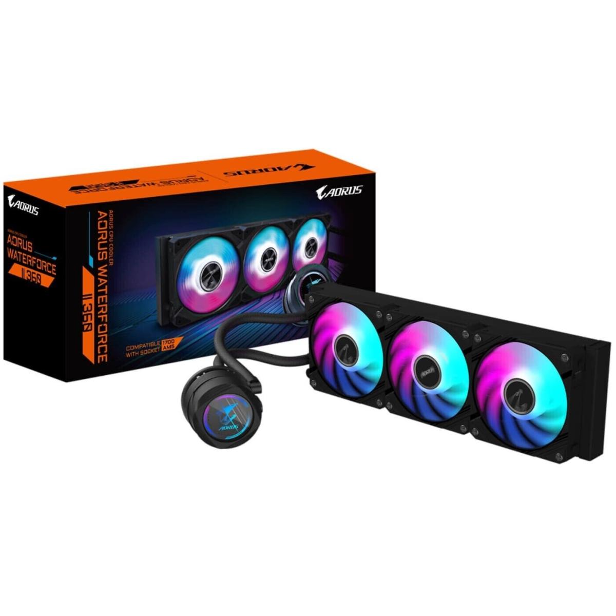 AORUS WATERFORCE II 360 All-in-one 360mm CPU Liquid Cooler With 330-degree Rotatable Water Block Design & Improved Cooling Efficiency, 120mm ARGB Fans Daisy-Chain Mag Fans | AORUS WATERFORCE II 360 | AORUS WATERFORCE II 360 All-in-one 360mm CPU Liquid Cooler With 330-degree Rotatable Water Block Design & Improved Cooling Efficiency, 120mm ARGB Fans Daisy-Chain Mag Fans | AORUS WATERFORCE II 360 |