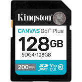 Kingston Canvas Go Plus 128gb Sd Card | Up To 200mb/s | Class 10, Uhs I, U3, V30