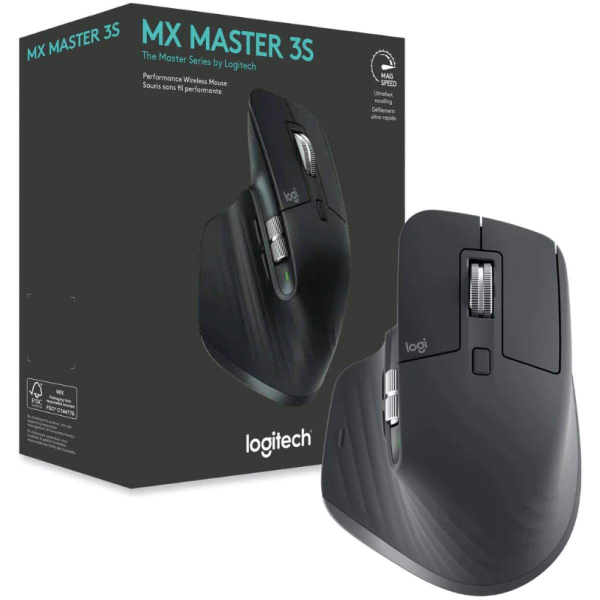 Logitech Mx Master 3s Wireless Performance Mouse Ultra Fast Scrolling Ergo 8k Dpi Track On Glass Quiet Clicks Usb C Graphite