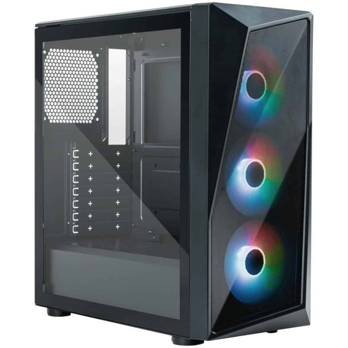 COOLER MASTER CMP 520 ARGB Mid Tower Tempered Glass Gaming Case w/ 3 x120mm ARGB Fan | CP520-KGNN-S00 |