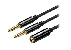 Ugreen - 20898 3.5mm Female to 2 Male Audio Cable ABS Case (Black)