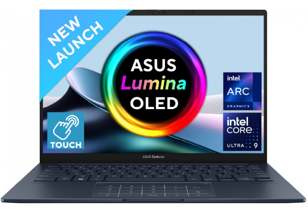 Laptop ASUS Zenbook 14 OLED Light Weight Laptop, Intel vPro® Enterprise Intel® Core™ Ultra 9 Processor 285H Up to 5.4 GHz 14 Inch, 3K (2880 x 1800) OLED TOUCH Ponder Blue - Windows 11 Home