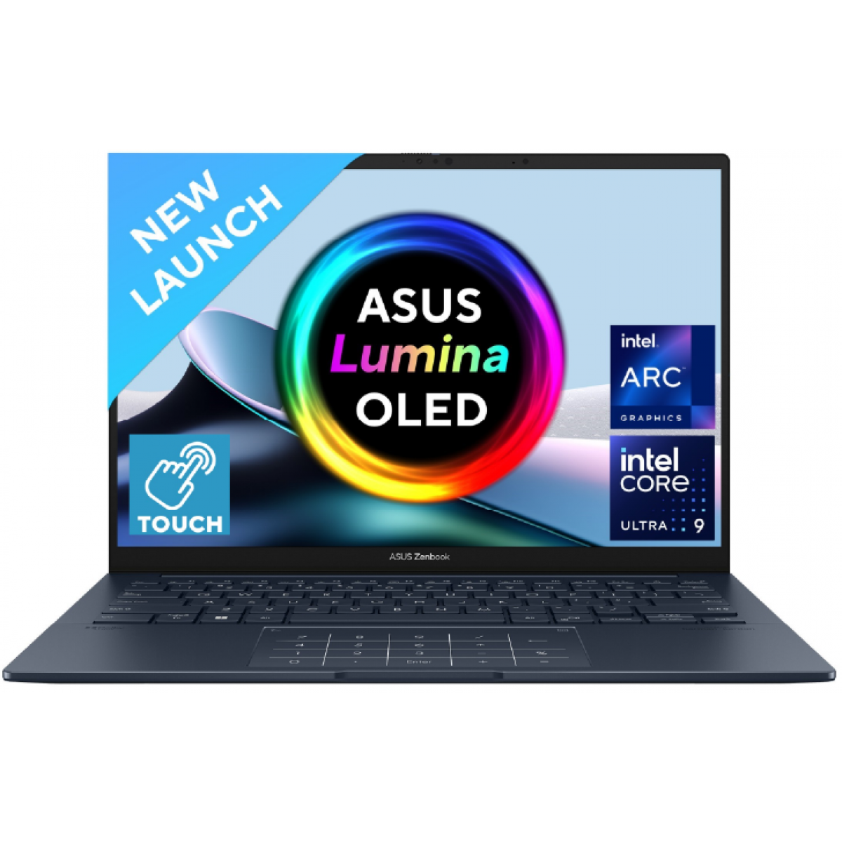 ASUS Zenbook 14" OLED 3K Thin @120Hz Touch Laptop, Intel Core™ Ultra 9 processor 285H, Intel® Arc™ Integrated Graphics, 16GB LPDDR5X RAM, 1TB M.2 PCIe NVMe Gen4, Windows 11 Home - Ponder Blue w/ Pen | UX3405CA-PZ252W |