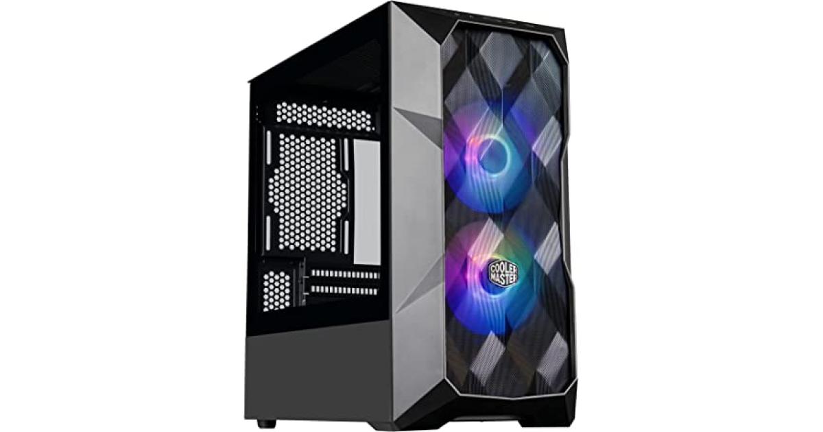 COOLER MASTER MasterBox TD300 Mesh Black Mini Tower Tempered Glass Gaming Case w 2x ARGB Fans