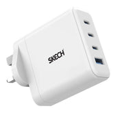 Skech Power Delivery 4 Port Gan Wall Charger 100w Pd Power Charger 3x Type C Port + Usb A – White