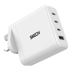 Skech Power Delivery 4 Port Gan Wall Charger 100w Pd Power Charger 3x Type C Port + Usb A – White