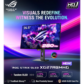ASUS ROG Strix XG27AQWMG 27” TrueBlack Glossy™ Tandem OLED 2K QHD 280Hz 0.03ms DisplayHDR™ 500 Proximity Sensor Adaptive-Sync HDMI 2.1, Black