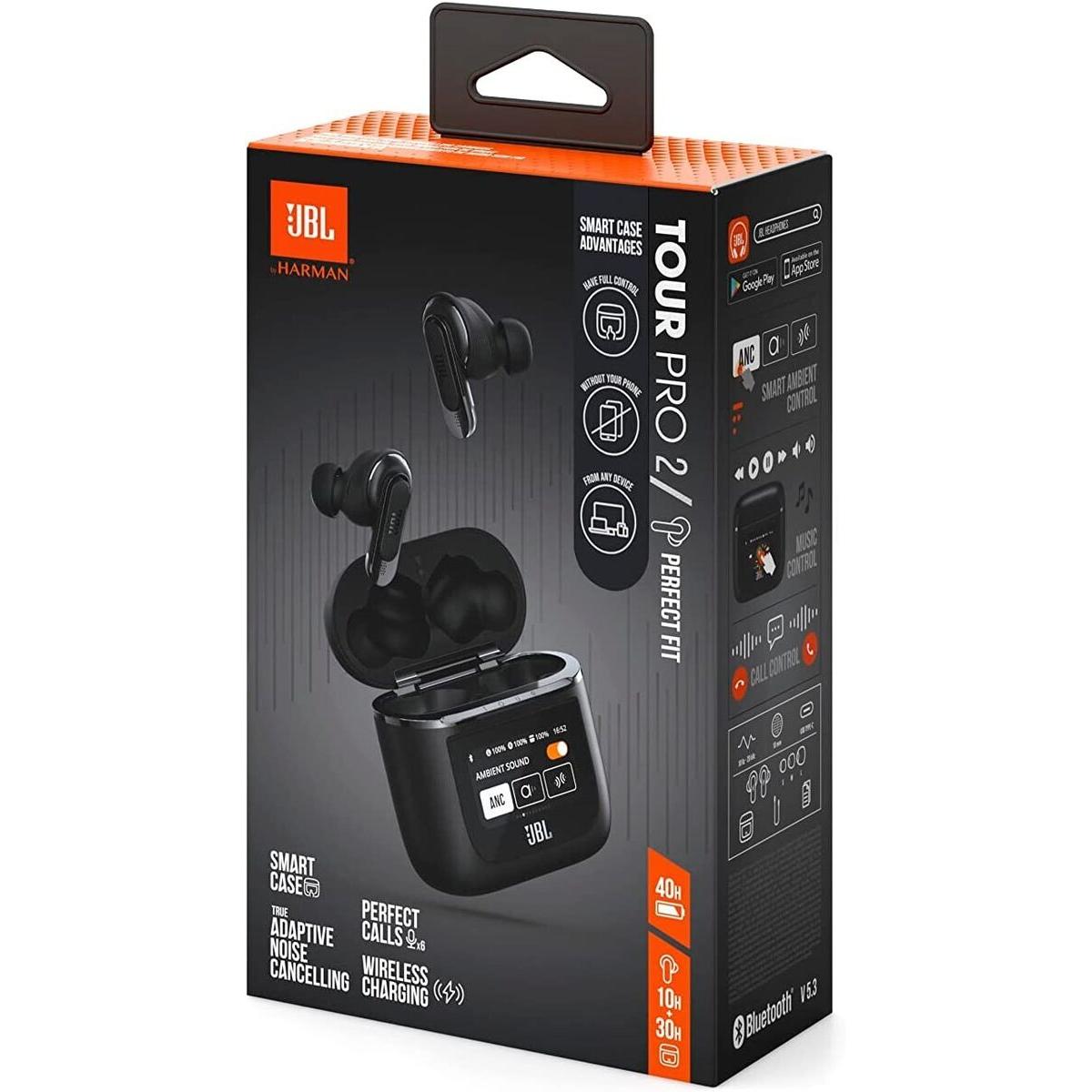 Jbl Tour Pro 2 True Wireless Nc Earbuds, True Adaptive Anc, Immersive Jbl Spatial Sound, 6 Mics, Bt 5.3 Le Audio, Smart Case With 1.45" Display, Up To 10h Battery Life, Champagne - CompuMe