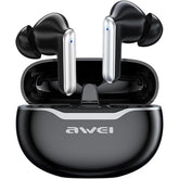 Awei T50 Enc Wireless Headphones 4 Mic Bluetooth Tws Headset Hifi Headphone Touch Control Low Latency Mode Enc Call Earbuds - CompuMe