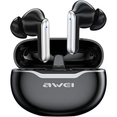 Awei T50 Enc Wireless Headphones 4 Mic Bluetooth Tws Headset Hifi Headphone Touch Control Low Latency Mode Enc Call Earbuds - CompuMe