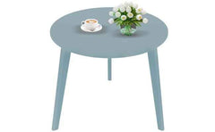 Sinwant Bamboo Round Side Table (white\blue)