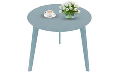 Sinwant Bamboo Round Side Table (white\blue)