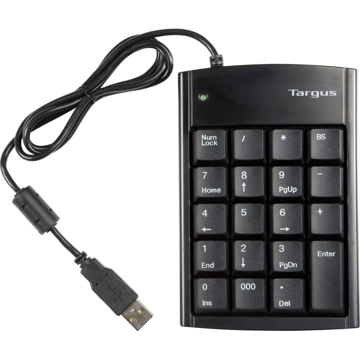 Targus Ultra Mini Usb Keypad With Usb Port Conneor True Plug And Play Device Connes With Laptop Desktop & Other Devices Black