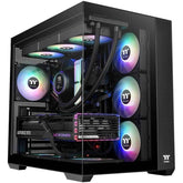 Thermaltake View 380 Tg Atx 4x120mm Argb Fans Supports Hidden Conneor Motherboard Front & Side Dual Tempered Glass Panel Black