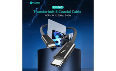 COTECI OF-065 Cable Thunderbolt 5 Coaxial USB-C to C 240W PD Fast Charging 80Gbps 4K 120Hz HDR Support