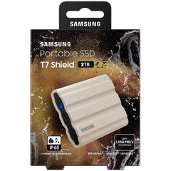 Samsung T7 Shield 2tb Portable Ssd Usb 3.2 Ip65 Rating For Water & Dust Resistance For Pc / Mac / Android / Gaming Consoles Beige