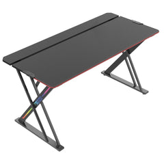Twisted Minds X Shaped RGB Gaming Desk, Carbon Fiber Cover, Cable Management Features, Up To 80kg, 5 RGB lights Edge Lights (150 X 68 X 76.35 cm) | TM-GT04-X-RGB |