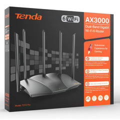 Tenda Tx12 Pro Wi Fi 6 Ax3000 Smart Wi Fi Router, Dual Band Gigabit Wireless Internet Wi Fi 6 Router, 5 * 6dbi High Gain Antennas, 3 Gigabit Lan Ports, Wpa3+ofdma+mu Mimo Black
