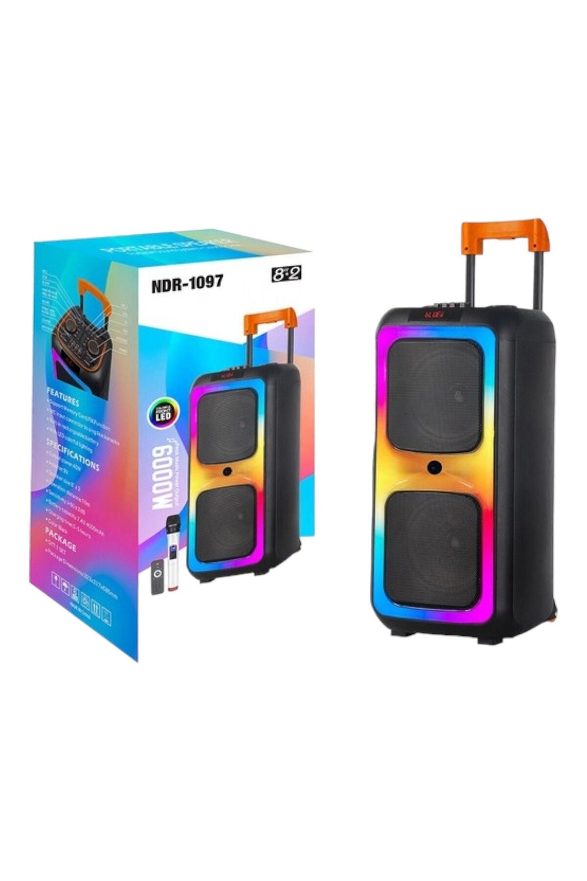 NDR-1097 High Quality Professional Sound EQ Party Portable Wireless Trolley 6000W Peak Value High Power Big Bluetooth Speakers - CompuMe
